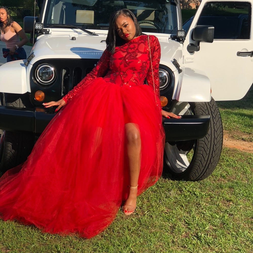Red Ball Gown Dress.